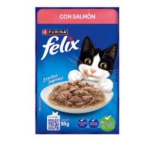 ALIMENTO HUMEDO PARA GATOS FELIX SABOR SALMON 85 GR