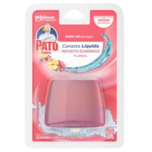 CANASTA LIQUIDA PARA INODORO PATO PURIFIC REPUESTO FLORAL 50 ML