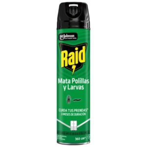INSECTICIDA RAID MATA POLILLAS Y LARVAS 360 CC